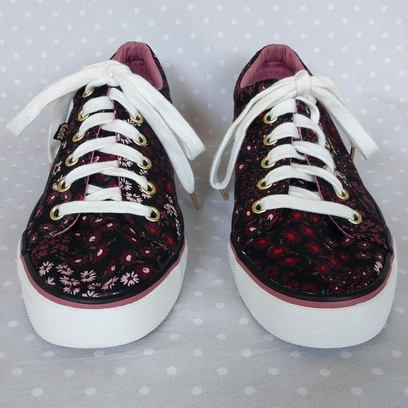 Keds Shoes - Keds Jump Kick Black and Pink Floral Print Lace Up Sneaker NWOB